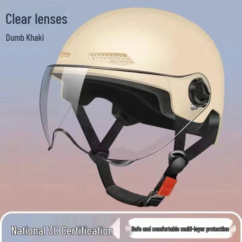 Four Seasons Lightweight Breathable Sun Protection Helmet for Electric Scooters, Motorcycles, and Bicycles - Unisex Summer Classic Half Helmet.