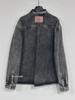 2025 New Style Distressed Embroidery Denim Jacket - Washed Long-Sleeve for Spring/Autumn