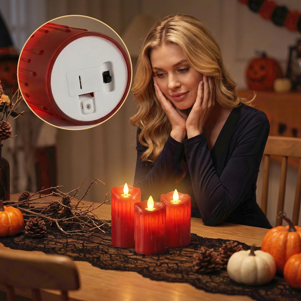 12-Pack Halloween Flameless LED Candles for Decorations