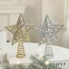 C-style golden Christmas new product Christmas tree iron art sticky powder tree top star accessories golden three-dimensional hollow five-pointed