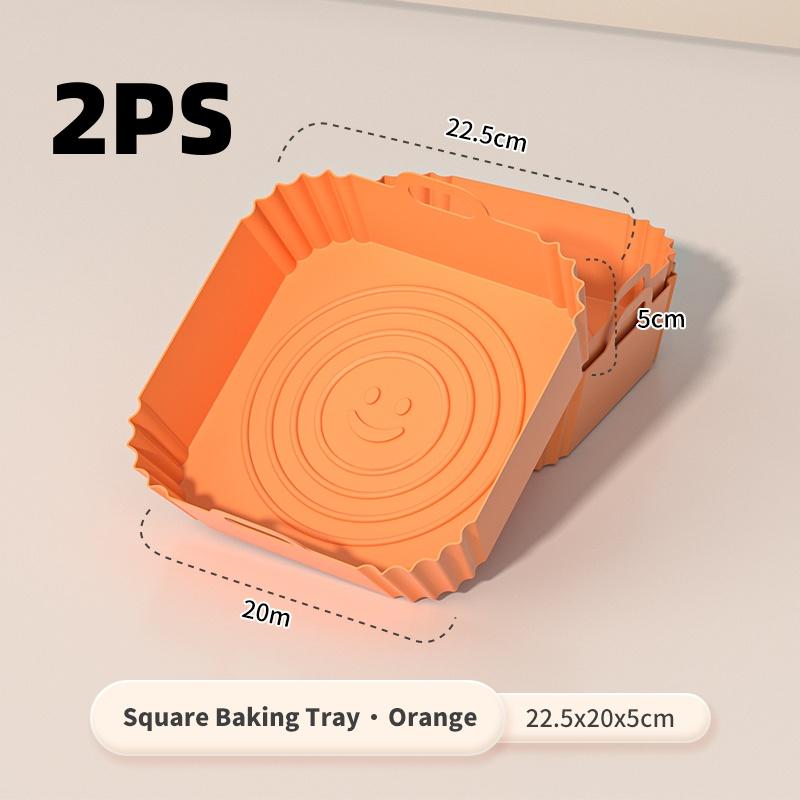 1/2PCS Square Silicone Air Fryer Liners - 8 Inch Reusable Air Fryer Pot - Air Fryer Accessories Air Fryer Inserts for 4 to 7 QT