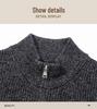 Men's High-Quality Winter Wool Chunky Knit Sweater - Anti-Pilling, Thick, Zipper Base Layer