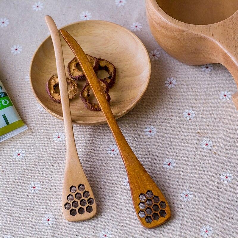 Wooden Honey Spoon Honeycomb Mixing Spoon Long Handle Wooden Spoon Solid Wood Tableware