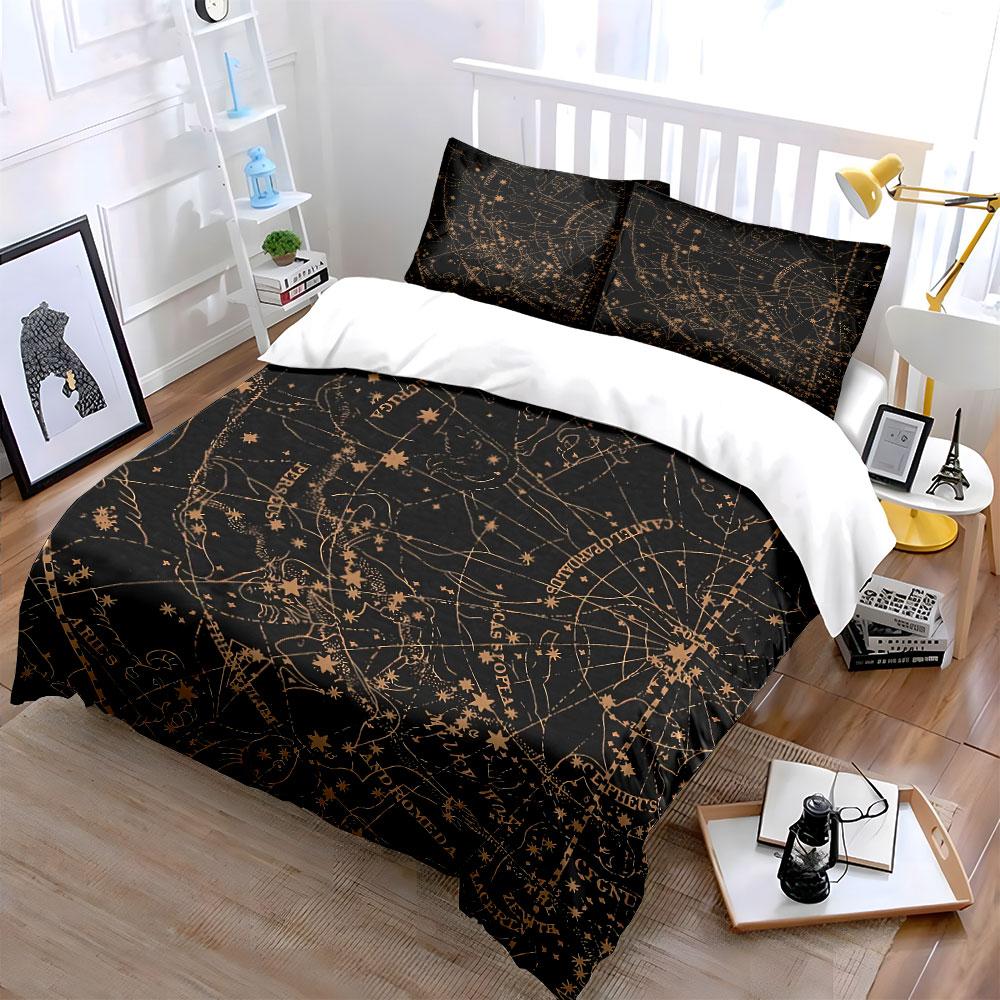 Celestial Star Map Decoration Set Soft Comfortable Duvet Cover Bedding Set Included 1*Duvet Cover & 2*Pillowcases, Gift