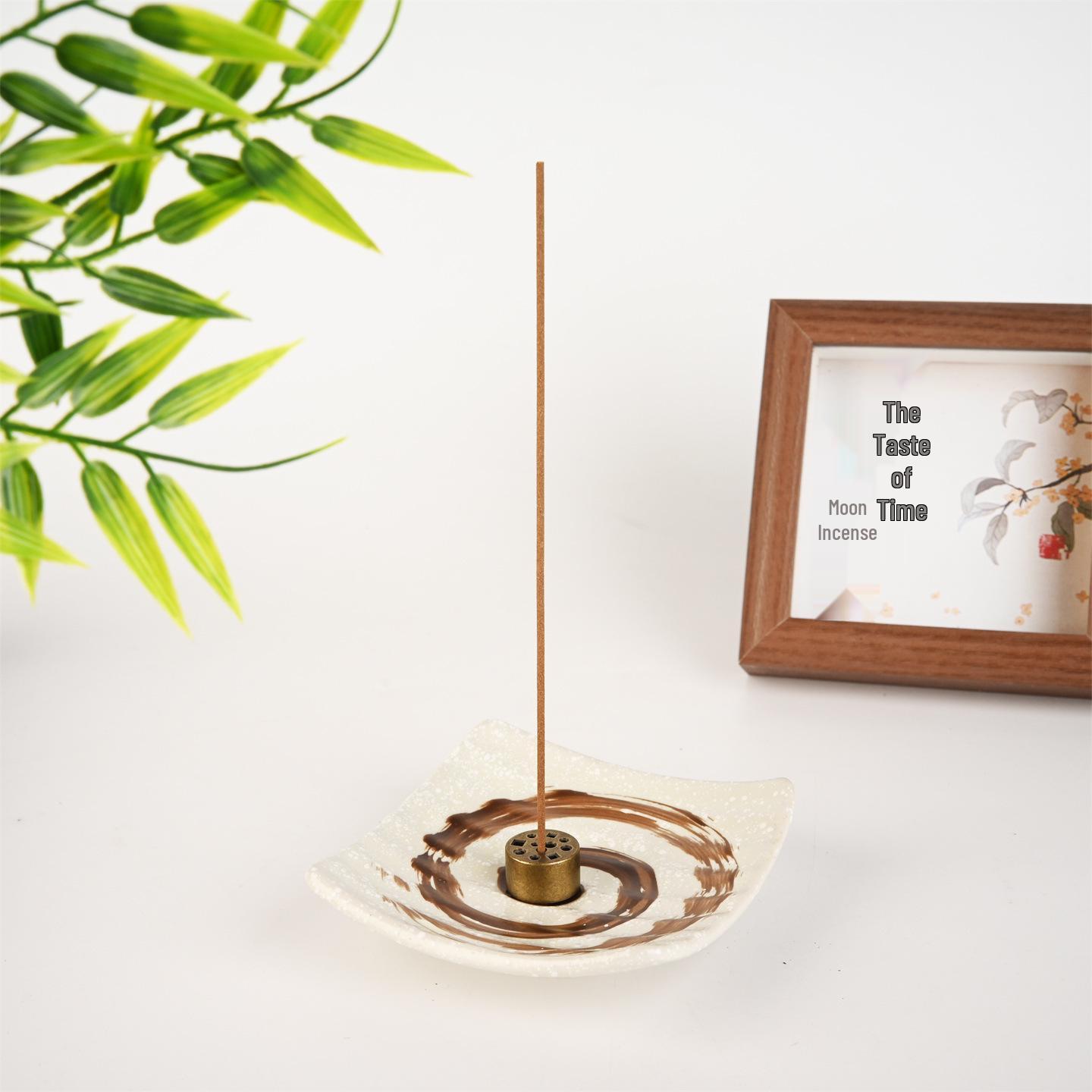Zen Style Wabi-Sabi Square Ceramic Incense Holder Tray