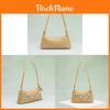 Pp Woven Crossbody Bag With Shell Pendant For Beach Vacation And Casual Wear