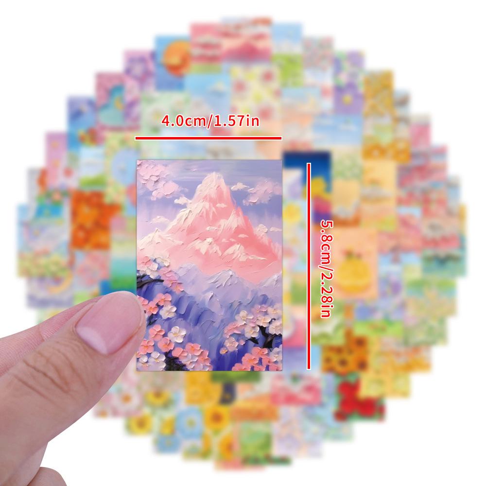 120 Sheets 3D Oil Painting Graffiti Stickers for DIY Journal, Desk, Skateboard, and Guitar Decoration
