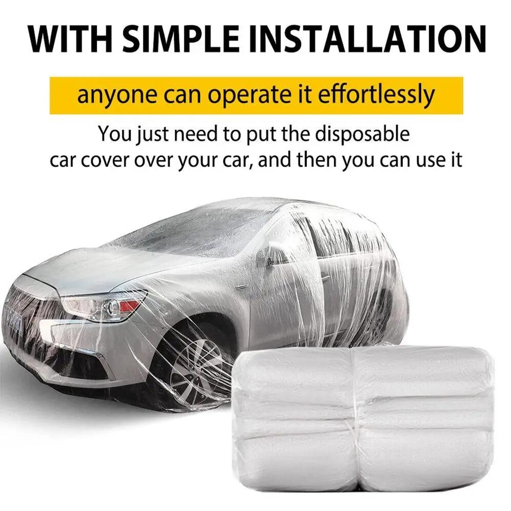 Disposable Transparent Car Clothing Cover Dustproof Rainproof Transparent Paint Dustproof Plastic PE Film Rainproof Car Cover