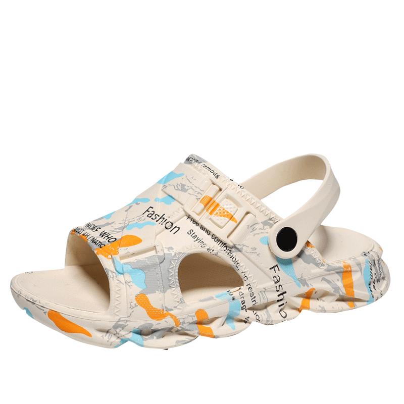 Модные мужские уличные домашние тапочки на толстой подошве — фото 9