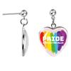 LGBT Kunst Homo Lesbische Trots Regenboog Hartvormige Glazen Cabochon Druppel Oorbellen Bedel Sieraden Voor Homoseksualiteit Meisjes Cadeau