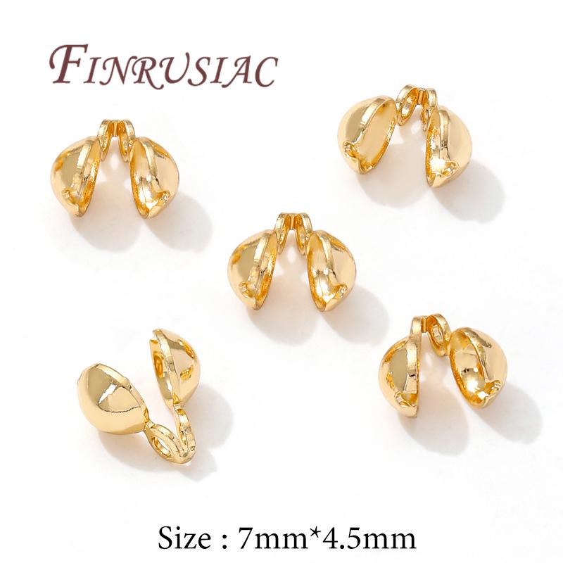 Crimp Beads For Jewelry 18K Gold Plated Crimp Bead Cover Findings DIY Jewelry Making Supplies Bracelets Accessories