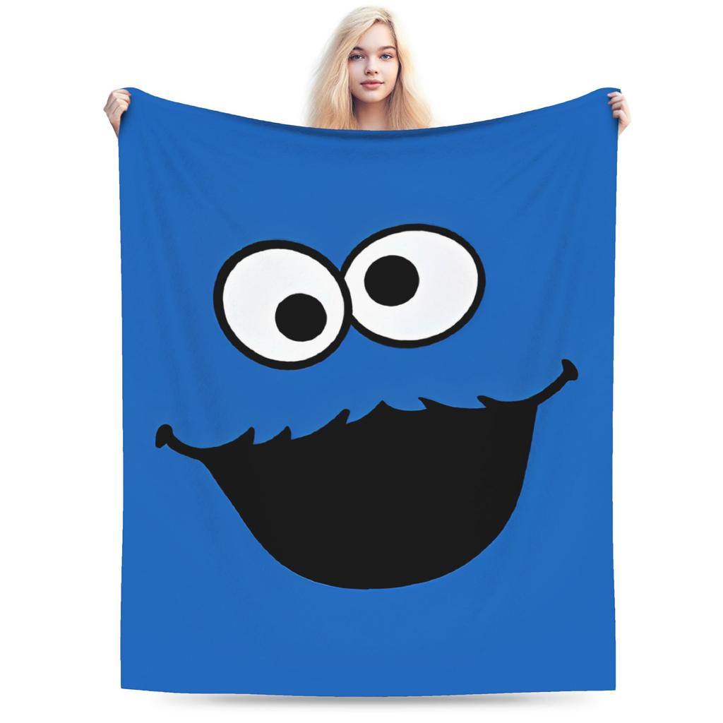 Cookie Monsters Cartoon  Blanket Fleece Decoration Sesame Street SesameStreet Soft Throw Blanket for Sofa Car Plush Thin Quilt