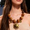 Designer's New Retro Style, Stainless Steel, Sun Pendant, Resin, Acrylic Bead, Jewelry, Necklace