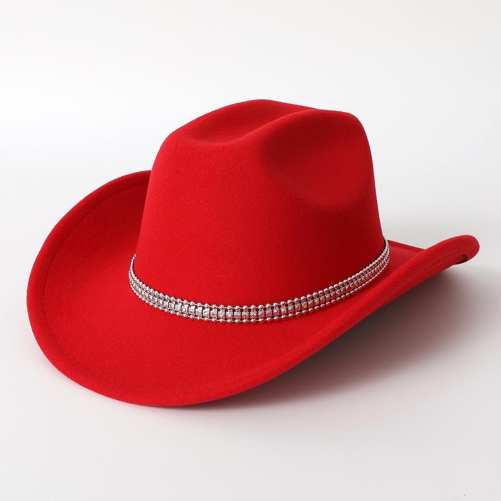 European and American men's and women's solid color western cowboy top hat party holiday jazz hat felt hat top hat