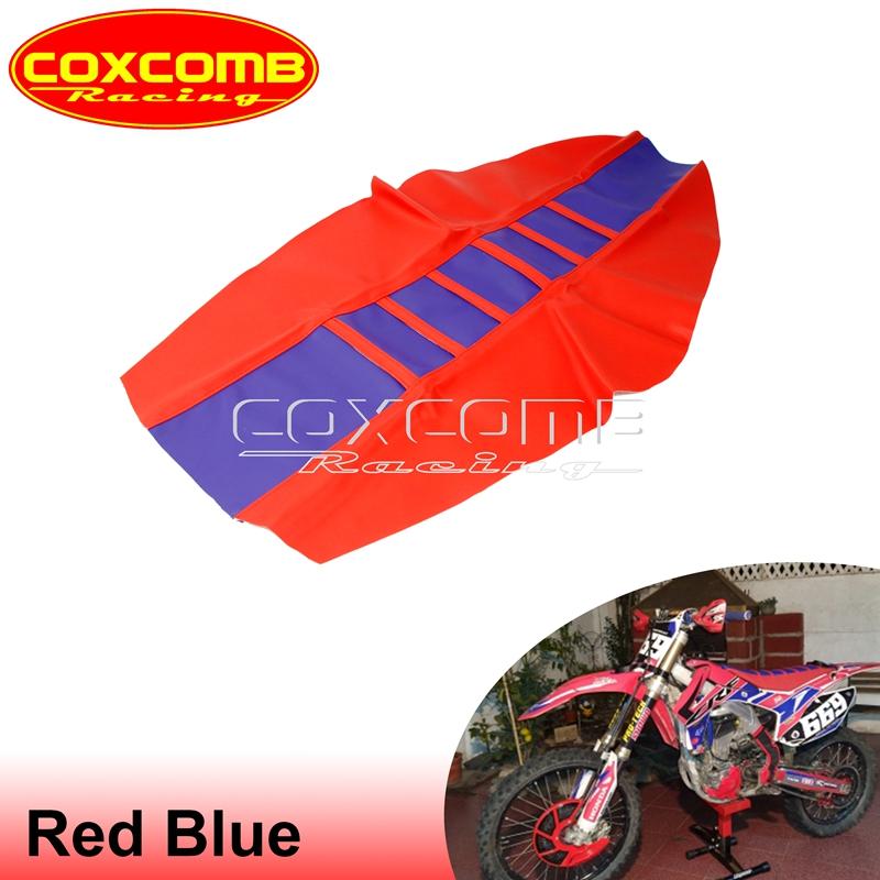 Custom MX Seat Cover Ribbed Motocross Racing Seat Pad For Suzuki Yamaha Gas Gas Kawasaki KLX KXF EXC RM RMZ DRM WR YZ 125 450