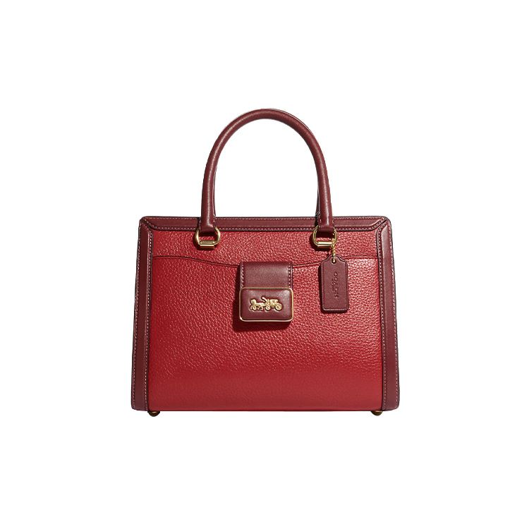 

Coach Grace 24 Letter Logo Zipper Closure Leather Shoulder Crossbody Handbag Women Handbag Red-Apple CC140-IMP2Z Basic Set (Bag+Dust Bag)
