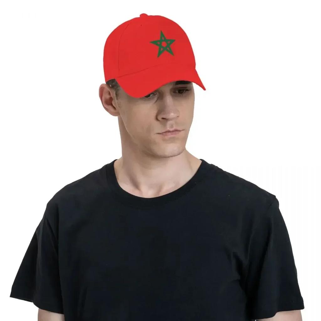 Morocco Flag Hats Unisex Women Sport Moroccan Hats Sun Caps Fishing Hat Adjustable Polyester Baseball Caps Washable