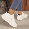 Mode Damen Freizeitsneaker Outdoor Schnürung Plateau Vulkanisierte Schuhe Mode Vielseitig Dicksohlig Höhenerhöhung Tennis-Sneaker