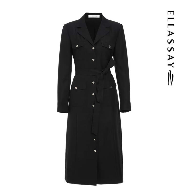 ELLASSAY Elegant Single-Breasted Long-Sleeve Midi Dress EWB363Y01800