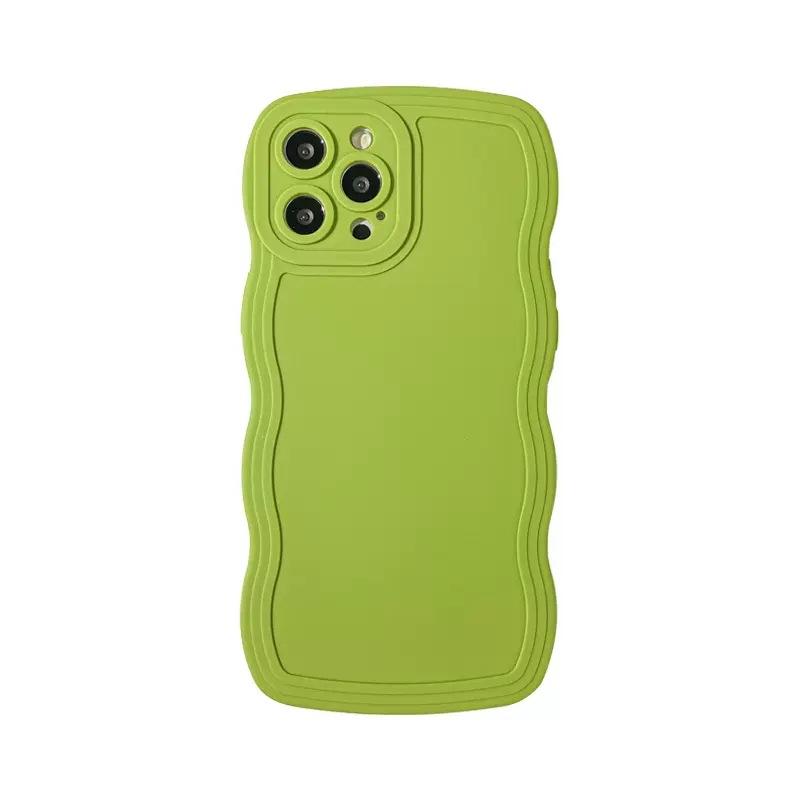 Solid Color Big Wave Suitable for Apple 11 Mobile Phone Case Iphone11 Solid Color 11 Couple 11Pro Anti-drop 11 Soft Case