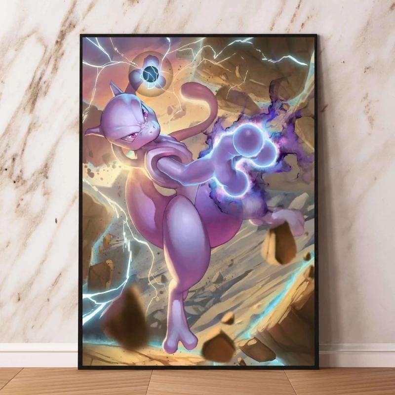 

Canvas Hd Prints Pokemon Mewtwo Decor Gifts Home Room Painting High Quality Cartoon Character Picture Living Room Decor Posters 21X30CMNo Framed
