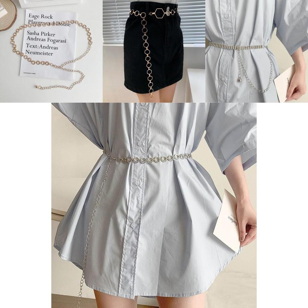 Waist Minimalist Trendy Chain For Feminine Outfits Featuring Rhinestones Gleaming