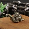 Solide Messing Schnecke Kleine Ornamente Tee Haustier Zeremonie Vintage Kupfer Simulation Tier Spielzeug Figuren Miniaturen Hause Dekorationen