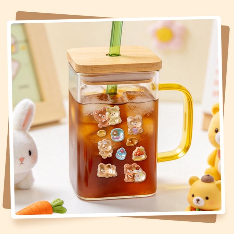 Kawaii Animation Friend Bear Rabbit Drop 3D Ease Stickers Scrapbook Decoration Stationery Diy Journaling Sticker School Supplies