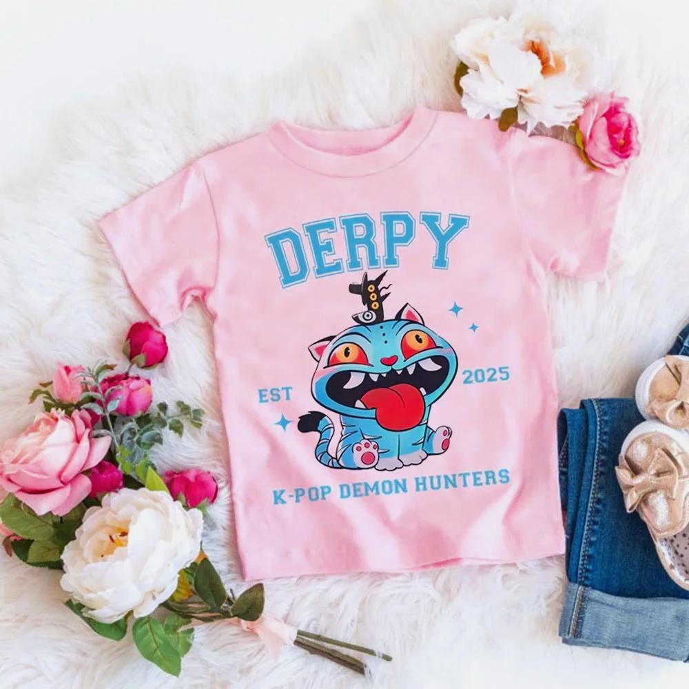 Fashion Korean Movie Children T-shirt KPop Demon Hunters Funny Gift Fans Tshirt Kid Clothes Cool Girls Tee Top