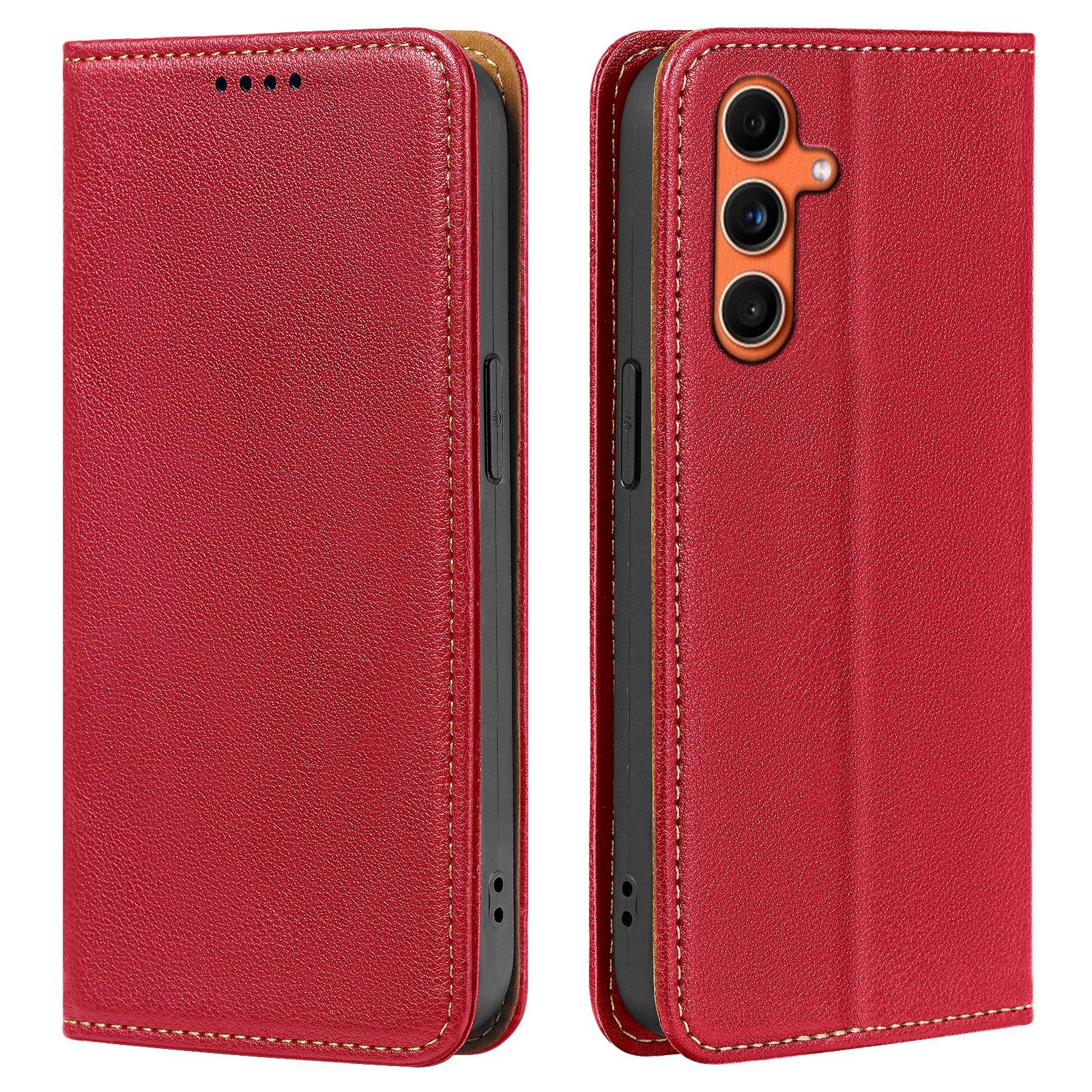 

Чохол-гаманець для Samsung Galaxy A55 5G з RFID-блокуванням, шкіряний чохол для телефону, міцна магнітна застібка Red