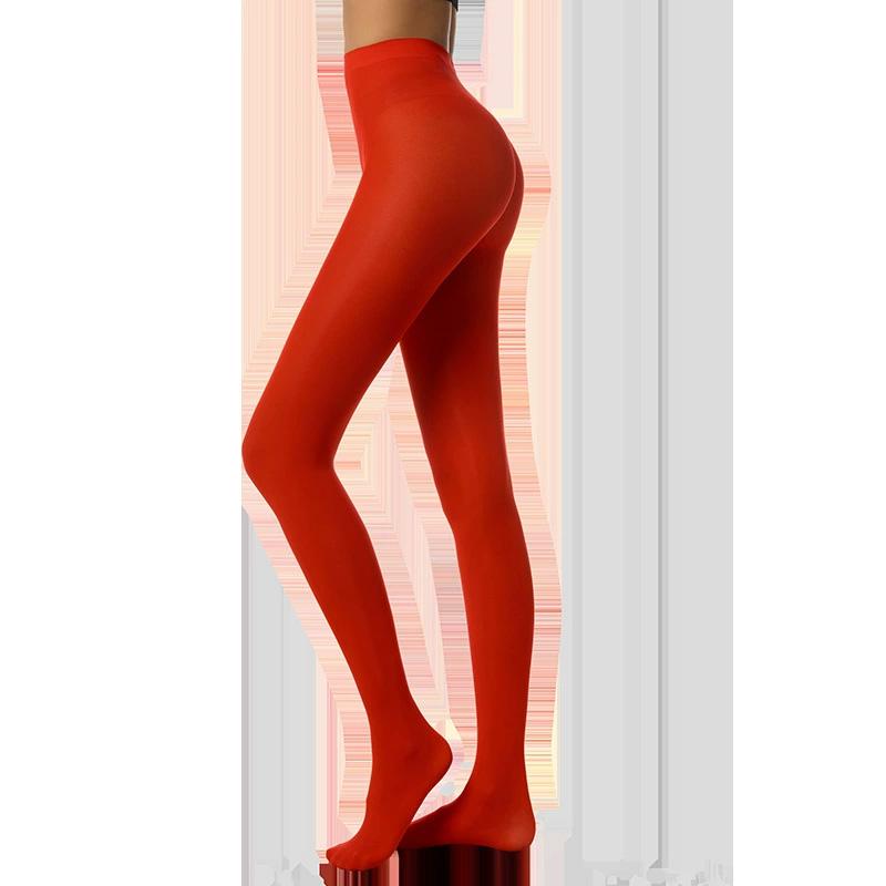 

1 шт. Танцевальные колготки-носки Высокоэластичные Бесшовные Чулки Не рвущиеся Леггинсы для спортзала и йоги Устойчивые к разрывам Женские колготки L красный