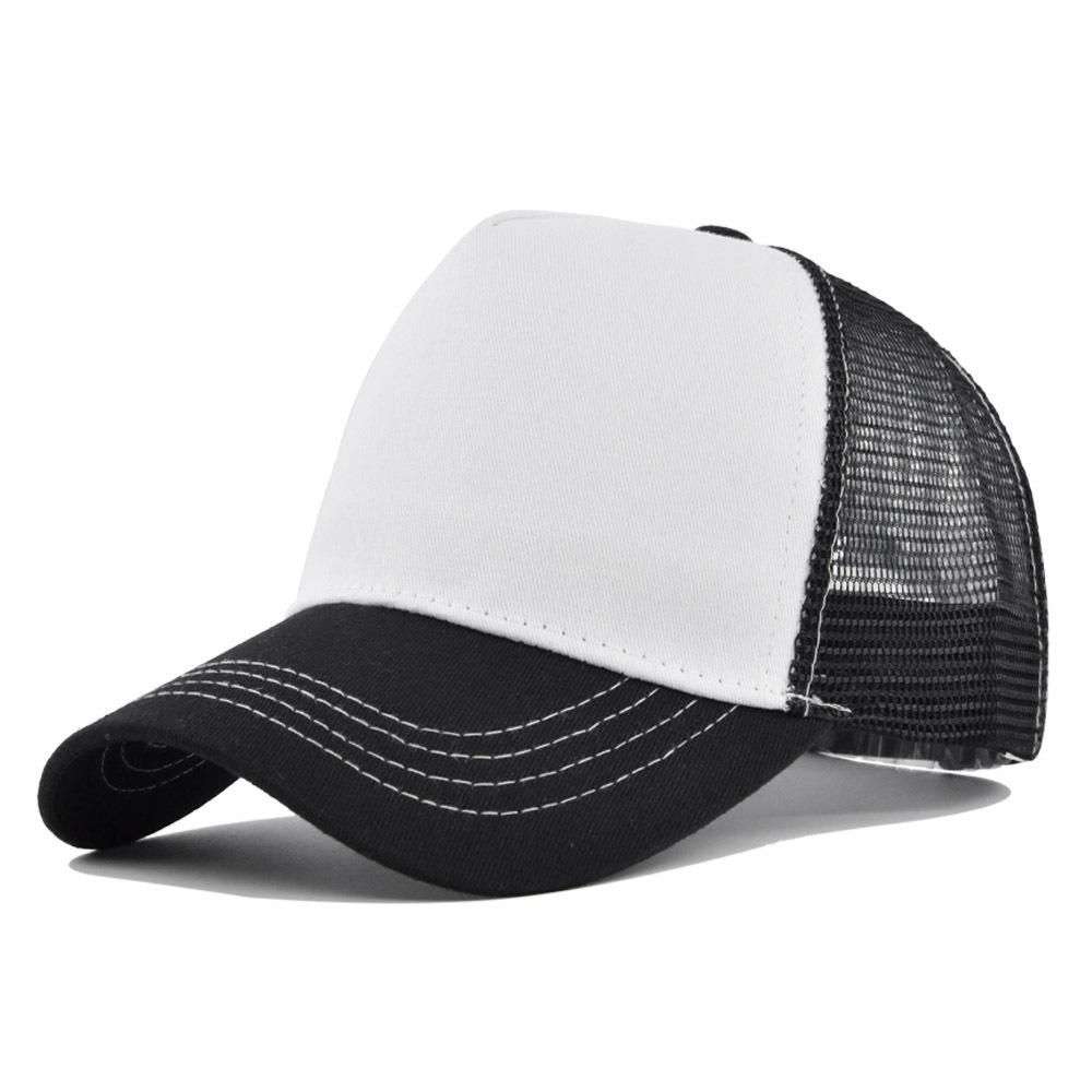 Custom Trucker Hat Logo Cotton Mesh Breathable Baseball Cap Women Men Summer Sunshade Mesh Cap 5 Panels Truck Hat Cap Wholesale