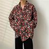 Men's Japanese-Style Full Print Long Sleeve Shirt - Casual, Trendy, Hong Kong-Style Cardigan for Spring/Autumn