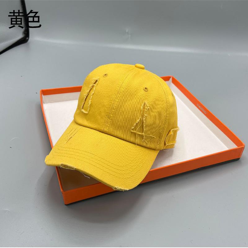 Old ripped baseball cap male personality retro fried street ins trendy hat versatile youth soft top solid color cap female