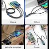 3-In-1 100W Fast Charging Usb To Type-C Micro Fast Charger Cable For Iphone 15 Samsung Xiaomi Huawei