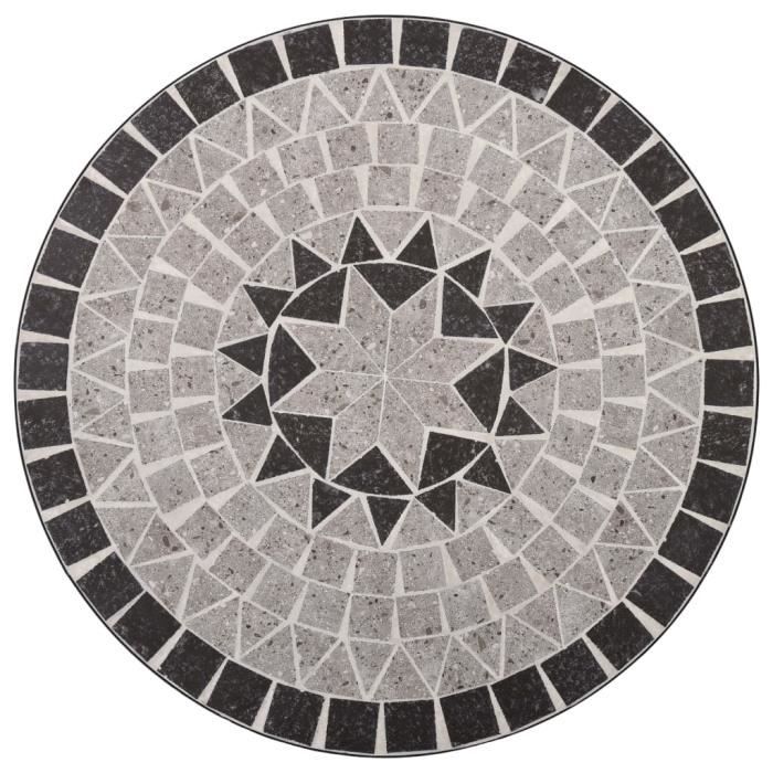 Table de bistro - vidaXL - Mosaïque - 61 cm - Fer laqué - Céramique - Résistante aux intempéries