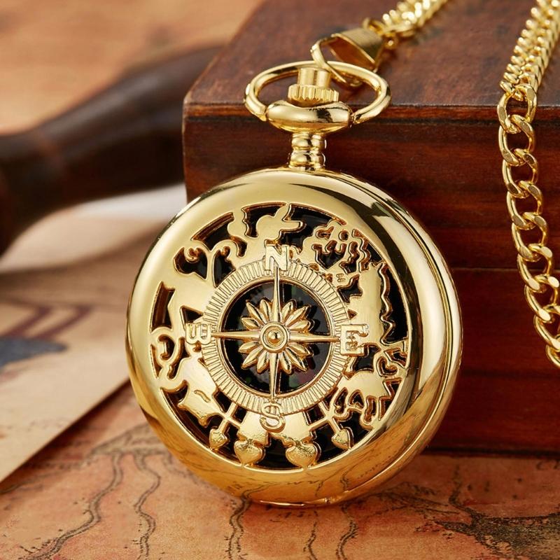 Vintage Flip Compass Pocket Watch Design Outdoor Hiking Navigation Gift Retro Portable Compass Survival Tool