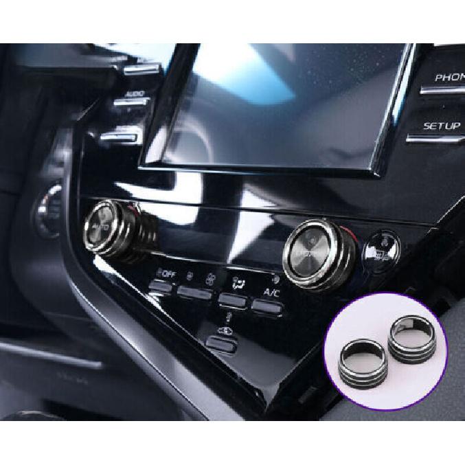 Black Alloy For Toyota Camry 2018- Cover Trim AC Switch Knob Center Console