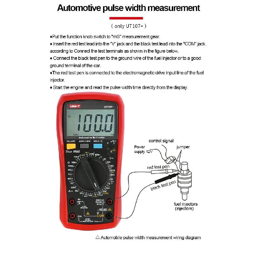 UNI-T UT105+ UT107 Plus Automotive Multimeter with Tachometer Engine Speed RPM VFC Tester Professional Digital Car Multi Meter