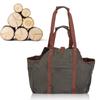 Waxed Canvas Firewood Carrier Thicken with Reinforced Handles Firewood Log Tote Waterproof Foldable Firewood Bag