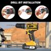 20V Keyless Chuck Electric Screwdriver Set Cordless Impact Drill Variable Speed Max Drilling 30mm Battery