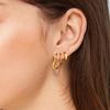 3 Pairs Heart-shaped Hoop Earrings for Women,Gold Plated Stainless Steel Geometric Earrings,High Polished Party Jewelry Gifts