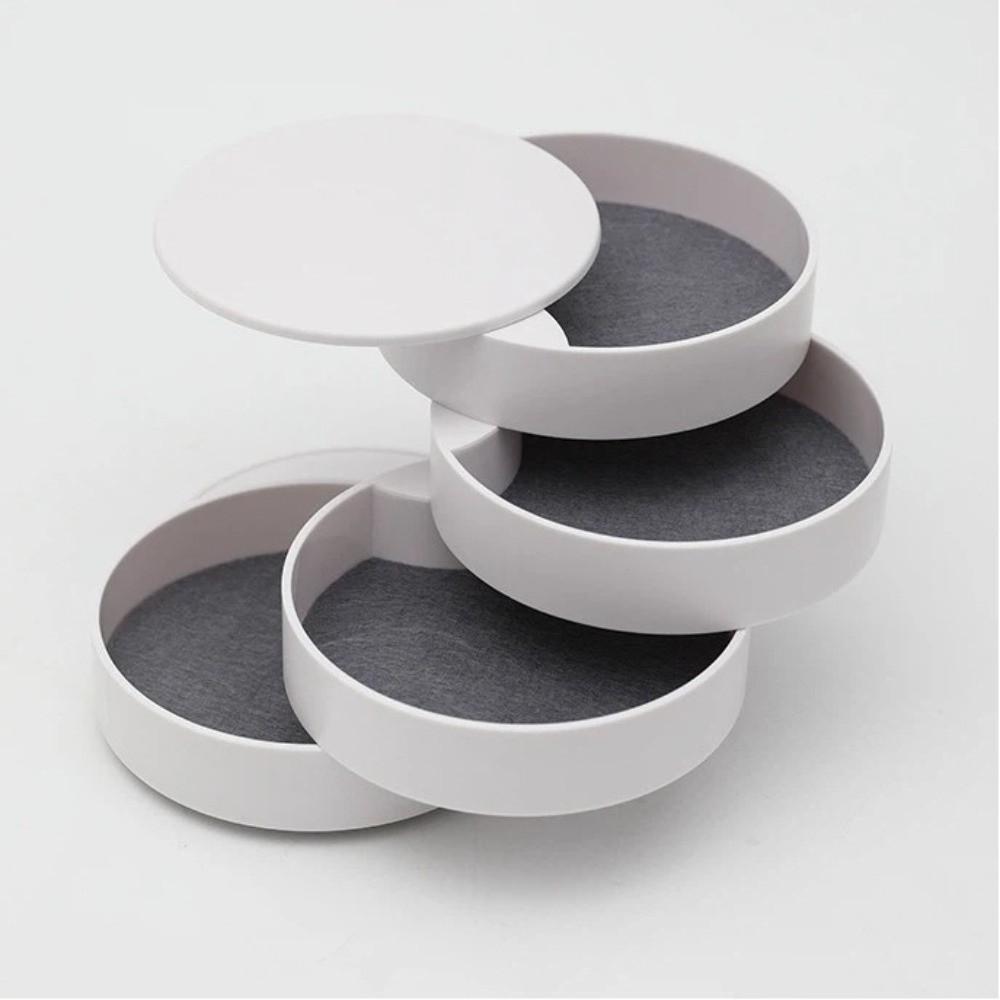 Multi-Layer Rotating Jewelry Storage Box Nordic Style Ring Bracelet Storage Rotating Jewelry Organizer Box Anti Dust With Lid