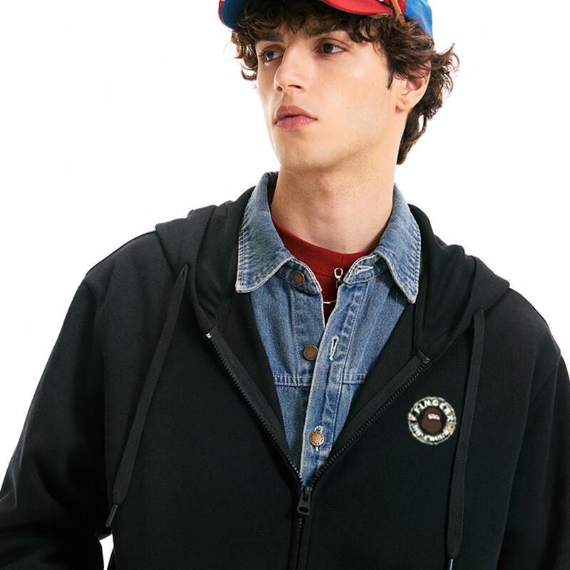 Fingercroxx Men's Retro Hooded Zip-Up Sweatshirt