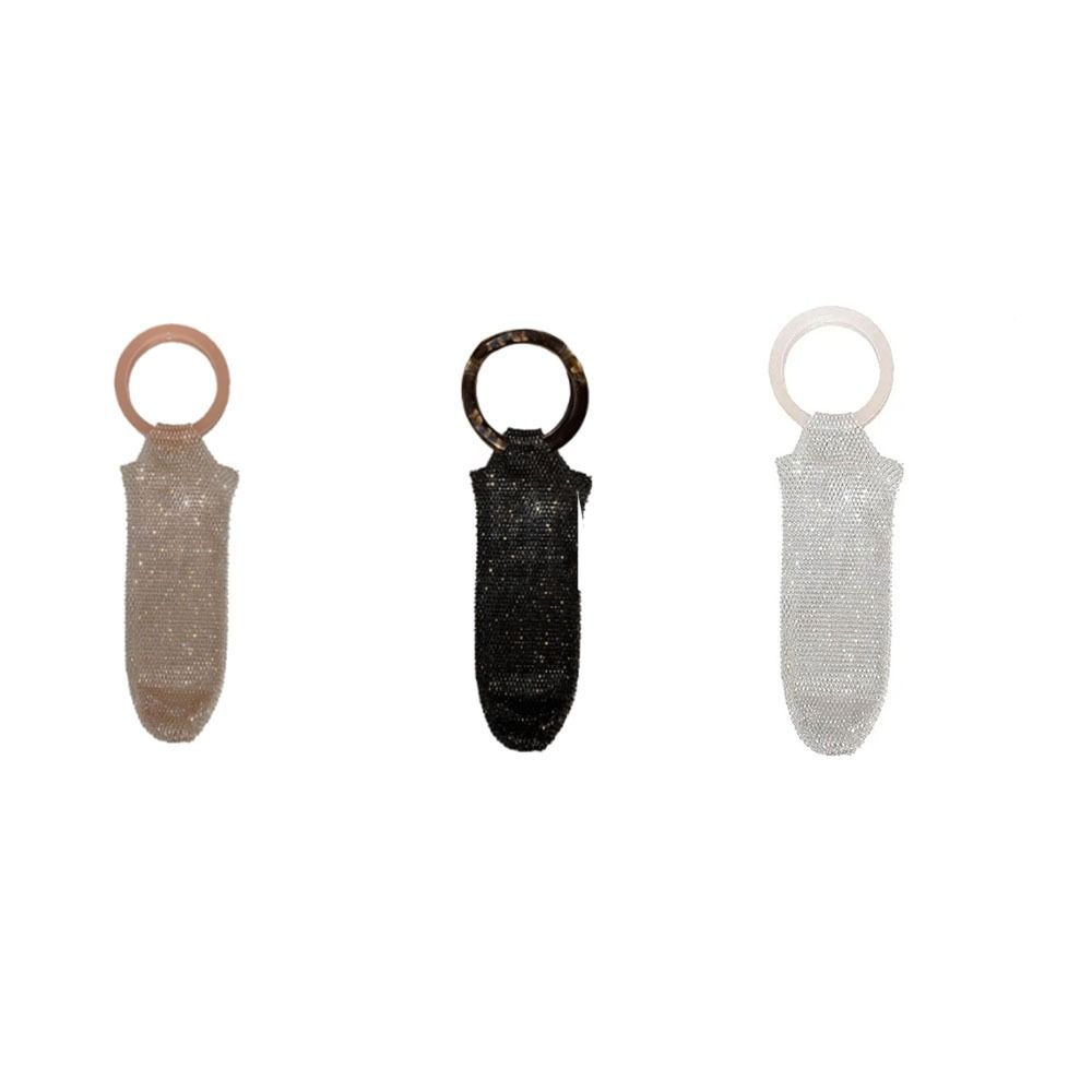Rhinestone Mesh Shiny Wine Bag Handwoven Light Luxury Wine Bottle Pouch Hand-woven Bag with Handle Champagne Pouch Travel