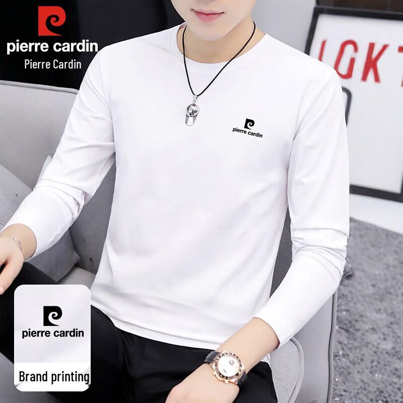 Pierre Cardin Men's Long-Sleeve Cotton Crewneck T-Shirt