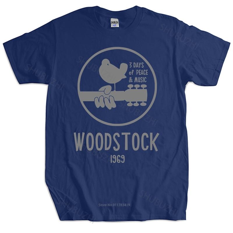 New Fashion Tshirt Cotton Tees Woodstock 1969 Vintage T Shirt Men Music Brand Tshirt Men Top Tees