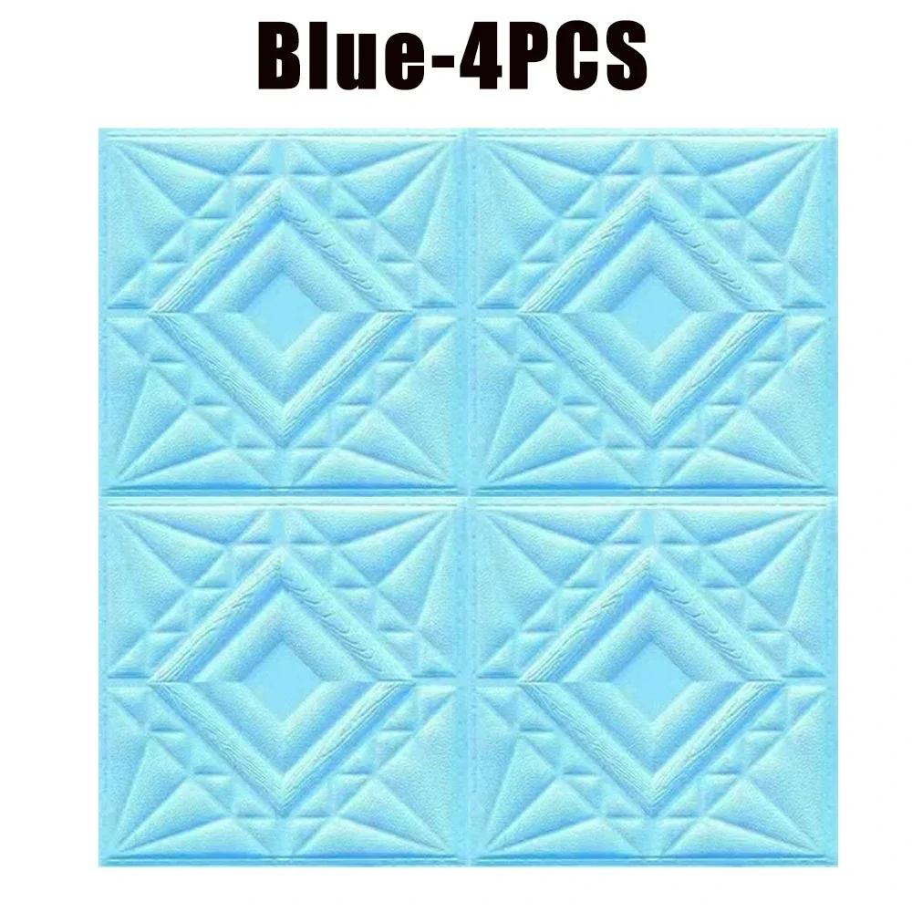 30x30CM DIY 3D Wall Panels Stickers Self Adhesive Waterproof Wallpaper Retro Sticker for Home Living Room Bathroom Decoration