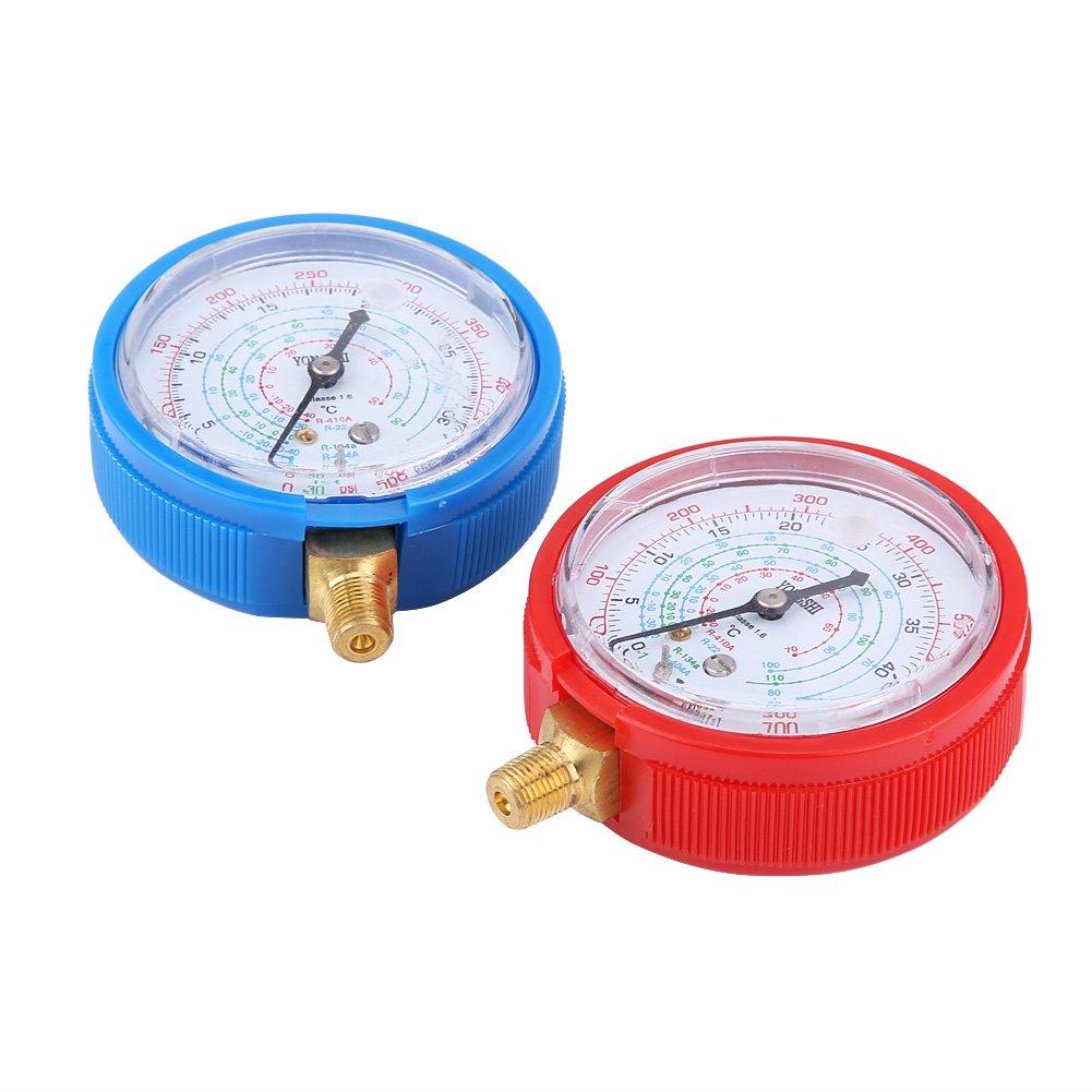 Pair of Air Conditioner Low and High Pressure Gauges, R410A R134A R22