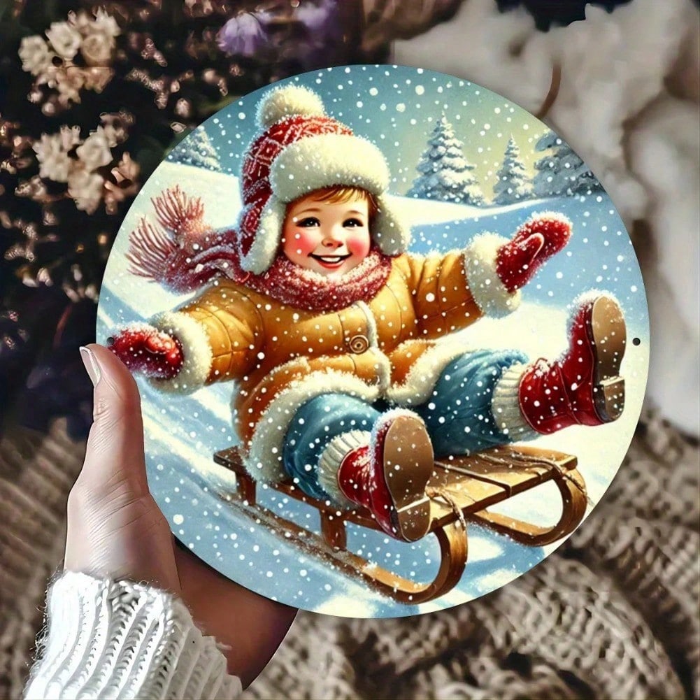 

Themed Round Metal Sign for Outdoor Home Wall Garden Decor 20x20 різнокольоровий